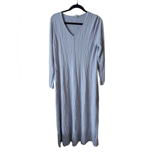 Lafayette 148 Ballet Studio Maxi Aster Gray Lavender Dress Size XL - Picture 2 of 7